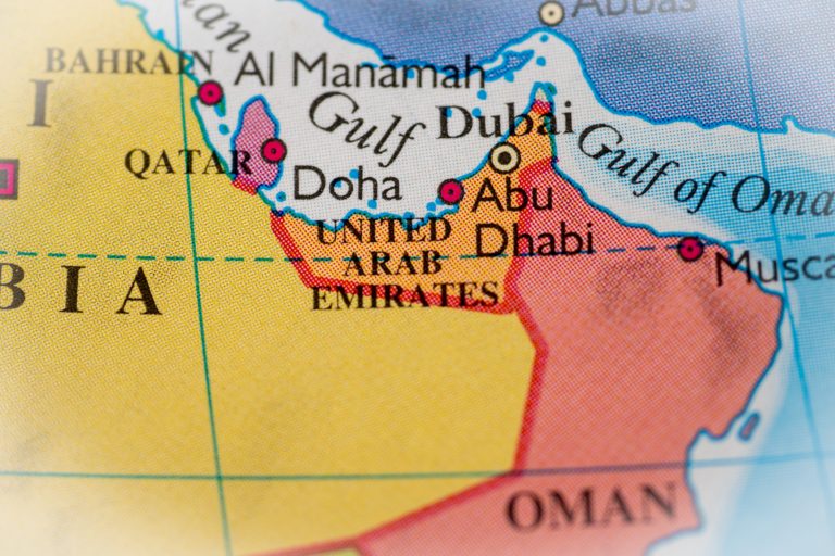 UAE on a map.